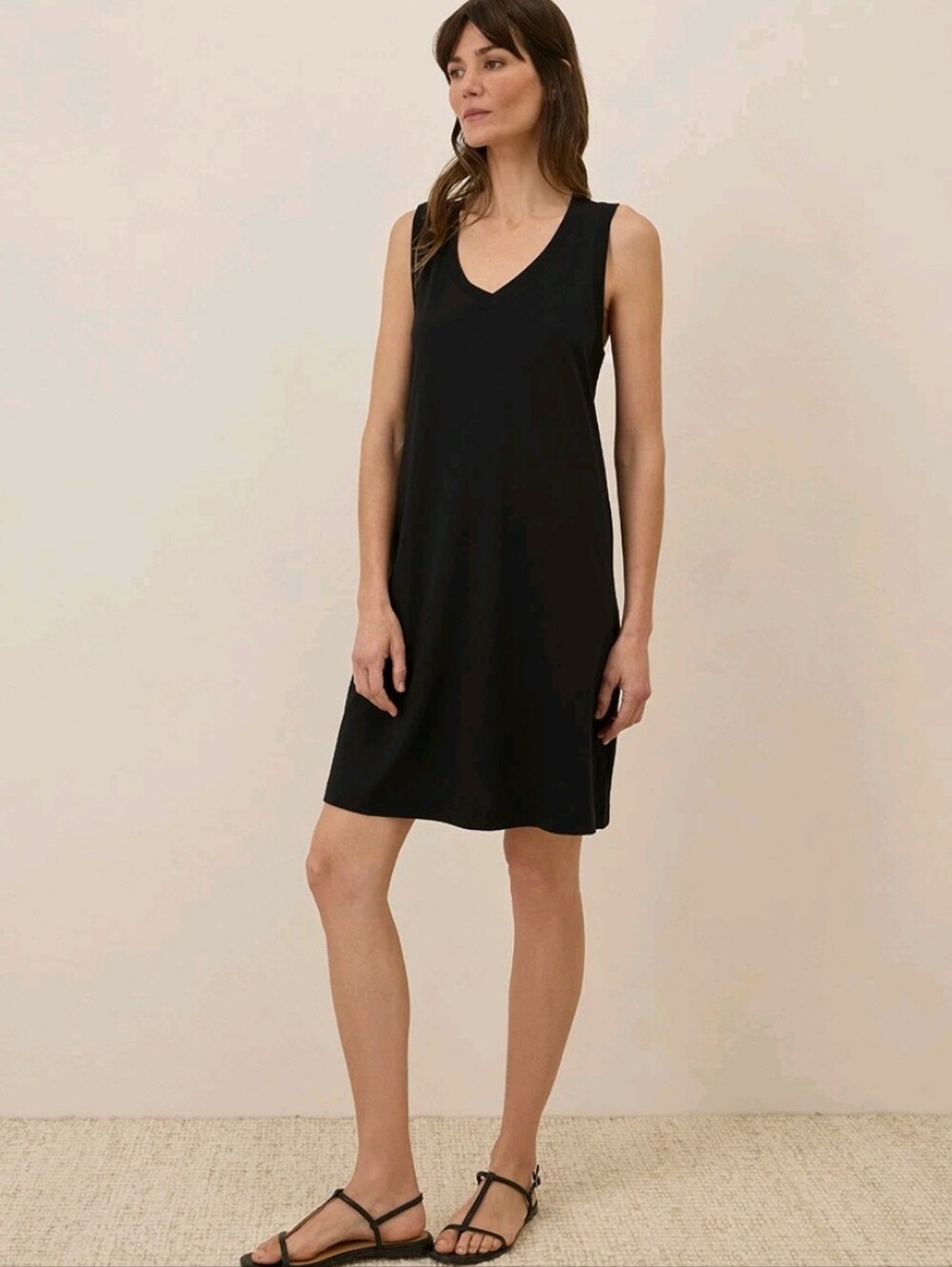 Pact 100% Organic Cotton Softspun Black A-Line Tank Dress Size XL Comfortable